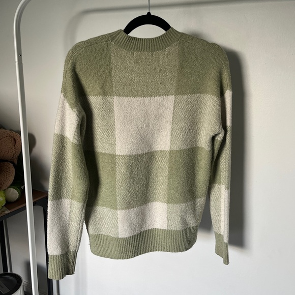 Green and cream gingham sweater shirt XS Christian Siriano - Picture 2 of 3